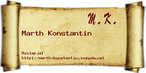 Marth Konstantin névjegykártya
